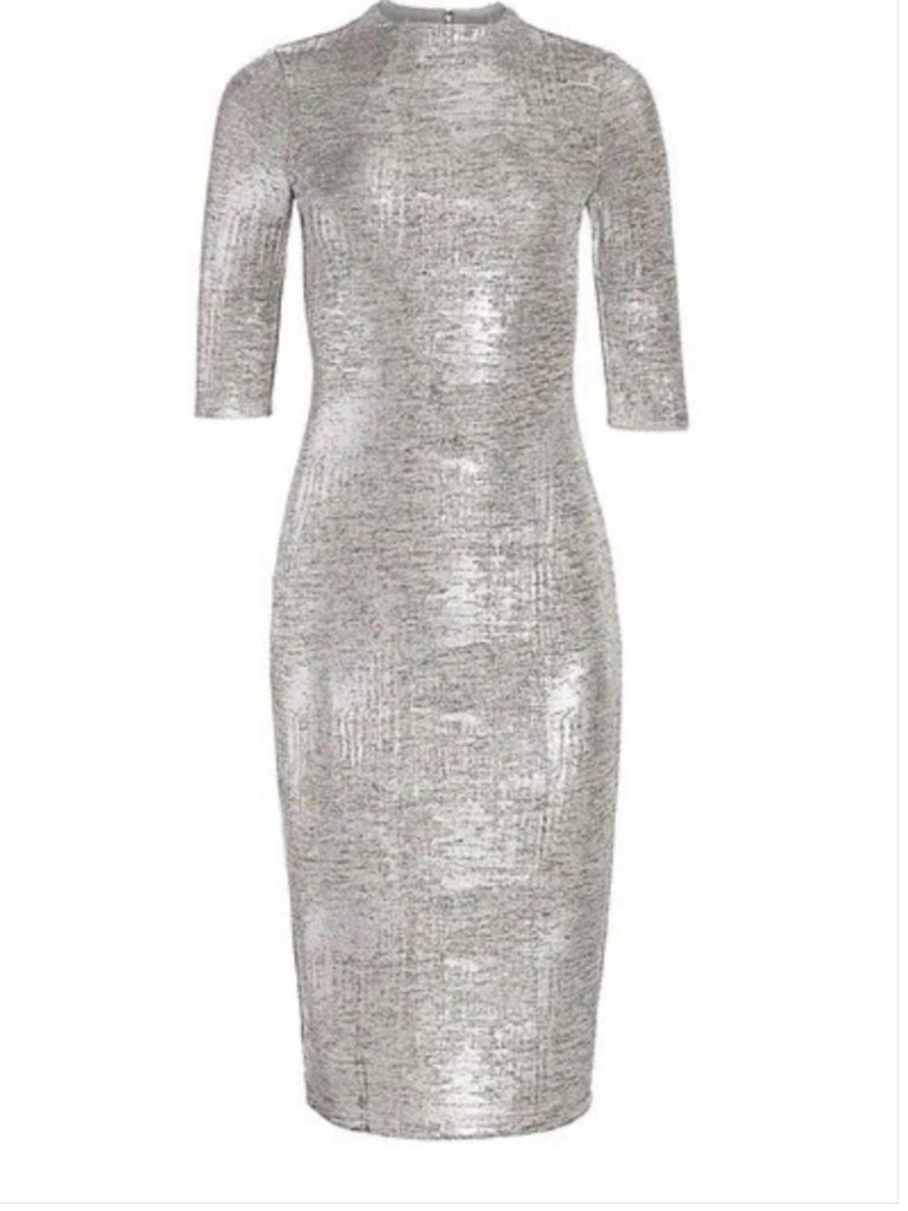 Alice + Olivia Silver Metallic Sheath Dress SIZE 6